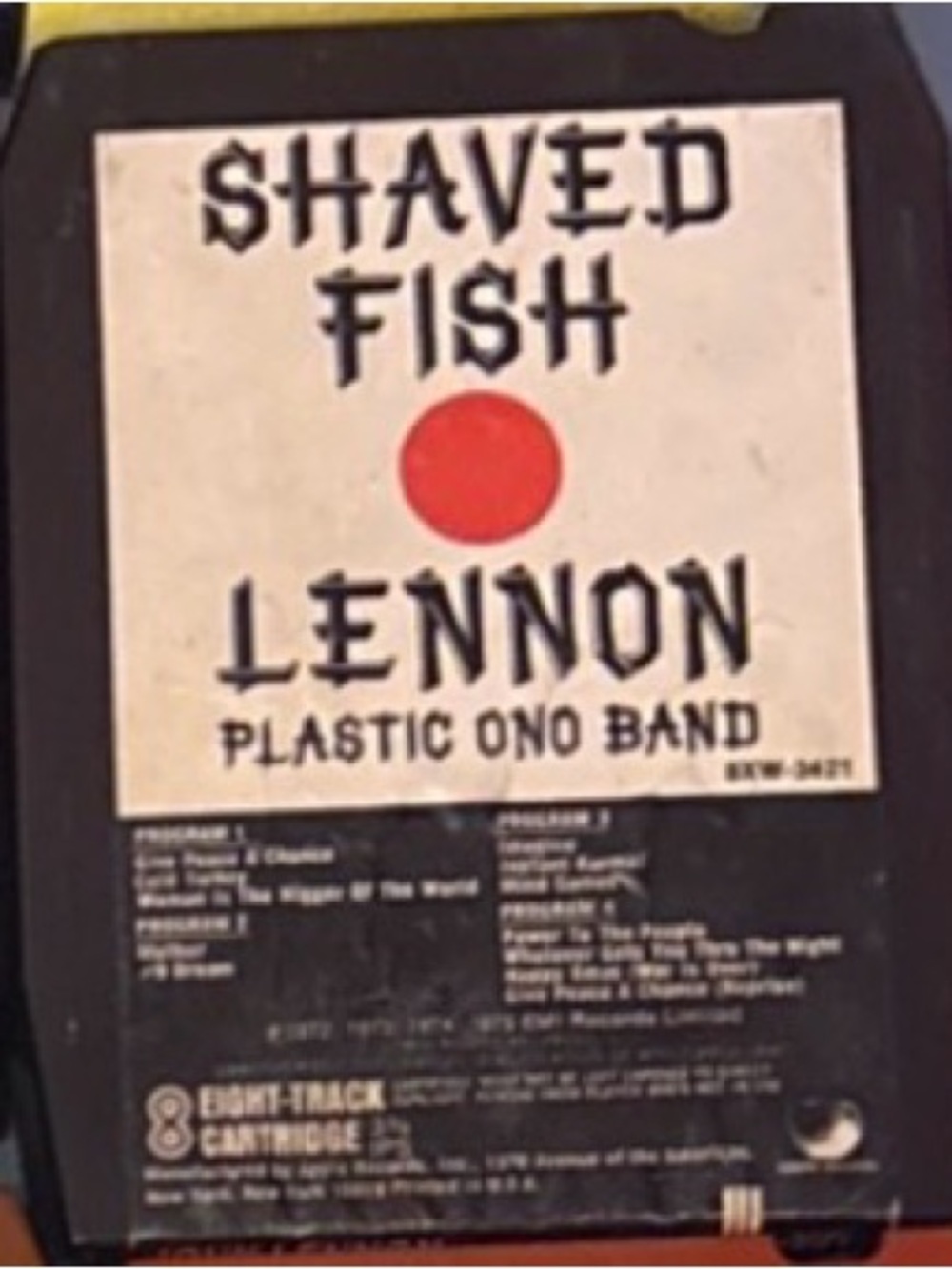 John Lennon Shaved Fish 8-Track Tape - Apple Records - Beatles Interest